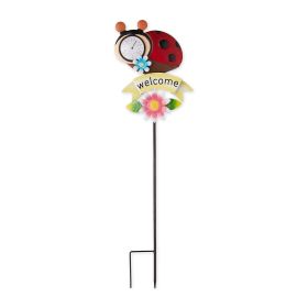 Metal Thermometer Garden Stake - Ladybug