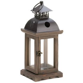 Wood Frame Candle Lantern - 12 inches