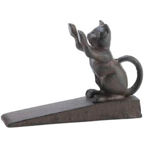 Cast Iron Paws Up Kitty Cat Door Stopper