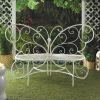 White Butterfly Garden Bench