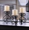 Scrolled Metal Candle Stand Set