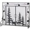 Woodland Scene Iron Fireplace Screen