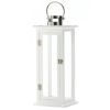 White Wood Candle Lantern - 20.5 inches