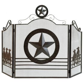 Texas Lone Star Fireplace Screen