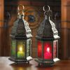 Ruby Glass Moroccan Candle Lantern - 10 inches