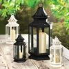 Victorian Style White Candle Lantern - 8 inches