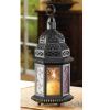 Multi-Colored Glass Moroccan Candle Lantern - 10 inches