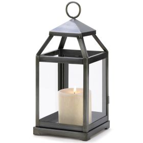 Brushed Silver Candle Lantern - 12 inches