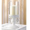 Jeweled Candle Holder with Glass Cylinder