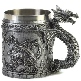 Pewter-Look Medieval Dragon Mug