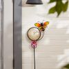 Metal Thermometer Garden Stake - Bee and Flower