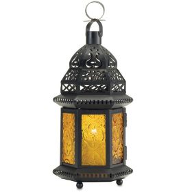 Yellow Moroccan Market Lantern - 12 inches