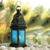 Azure Glass Moroccan Candle Lantern - 10 inches