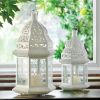 Vine Patterned Glass Garden Lantern - 12.5 inches