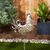 Vintage-Look Metal Rooster Garden Stake - Large