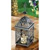 Swirled Iron Birdcage Candle Lantern - 14 inches