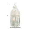 Lacy Cutout White Candle Lantern - 12 inches