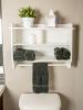 White Slatted Bathroom Wall Shelf