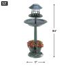 Solar-Lighted Birdbath and Planter