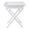 Romantic White Serving Tray with Stand with Two Drawers