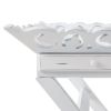 Romantic White Serving Tray with Stand with Two Drawers