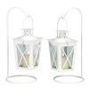 Mini Railroad-Style Candle Lantern Pair