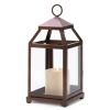 Burnished Copper Candle Lantern - 12 inches