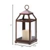 Burnished Copper Candle Lantern - 12 inches