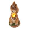 Solar-Powered Light-Up Squirrel Statue