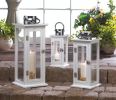 White Wood Candle Lantern - 20.5 inches