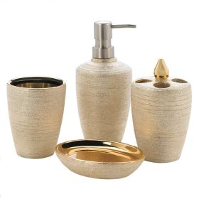 Golden Shimmer Porcelain Bath Set