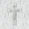 Ornate Rustic Whitewashed Wall Cross