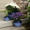 Two-Tone Blue Ceramic Planter Set