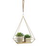 Golden Metal Rectangular Hanging Plant Holder