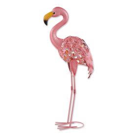 Solar Lighted Flamingo Yard Art - Standing