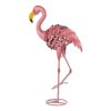 Solar Lighted Flamingo Yard Art - Leaning