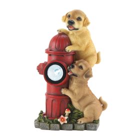 Fire Hydrant and Puppies Solar Garden Light