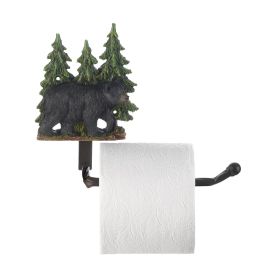 Black Bear with Trees Toilet Paper Holder