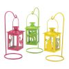 Set of 3 Tropical Style Metal Mini Hanging Candle Lanterns