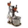 Terrier Puppy with Birds Solar Garden Light with Flower Pot