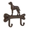 Dog with Bone Cast Iron Wall Hook