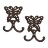 Cast Iron Butterfly Wall Hooks - Set of 2