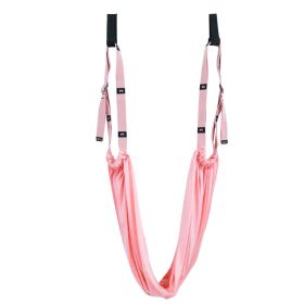 Adjustable Aerial Yoga Strap; Elastic Stretch Door Hanging Yoga Belts Hammock Swing Fitness Handstand Rope Training Device For Women - Pink