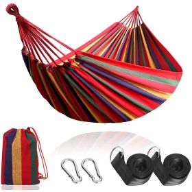 Outdoor Garden Camping Hammock With Straps;  Durable Hammock Holds - Red - 280*150cm