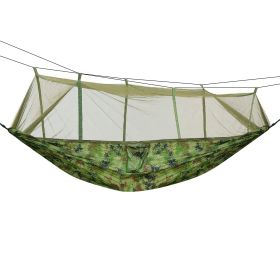 600lbs Load 2 Persons Hammock with Mosquito Net Outdoor Hiking Camping Hommock Portable Nylon Swing Hanging Bed - Camouflage