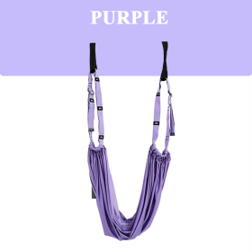 Adjustable Aerial Yoga Strap; Hammock Swing Stretching Strap; Anti-Gravity Inversion Pilates Hammock Belts For Gym Flexibility - Purple