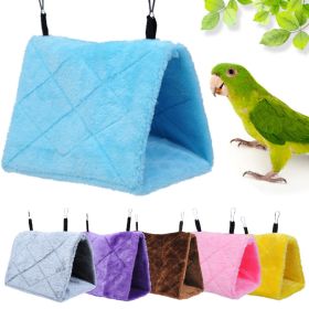 2pcs Pet Bird Parrot Cages Warm Bird Hammock Hanging Tent Bed for Bird Sleeping Bird Cage Decoration Accessories Bird House Bird Nest - Brown - S:17x1