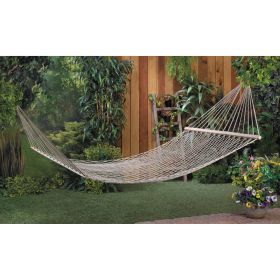 53.5" White and Brown Two Person Outdoor Hammock - white - cotton/metal