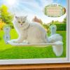 Cat Window Perch Foldable Hammock with Steel Frame and Strong Suction Cup Mount - white