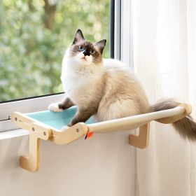 Mewoofun 5 Color Cat Pet Window Wooden Component Bed Hanging Cotton Canvas - blue